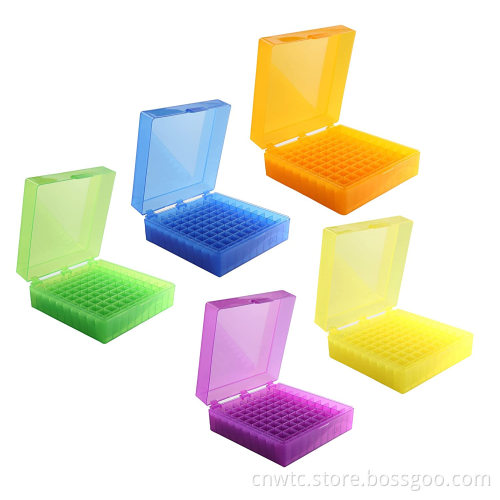 100 Piece Pack of 1.8ml Plastic Freezing Boxes with Attached Covers